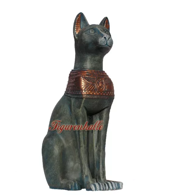 Ägypten Ägyptische Wache Katze Bastet Figur Statue Skulptur Deko grau Aufsteller