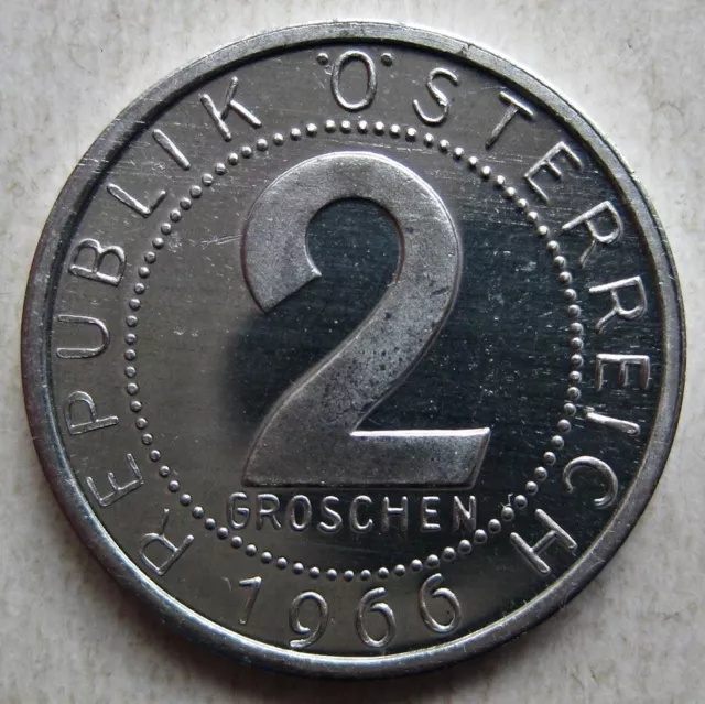 Proof Austria 1966 Two 2 Groschen Coin (Km# 2876)