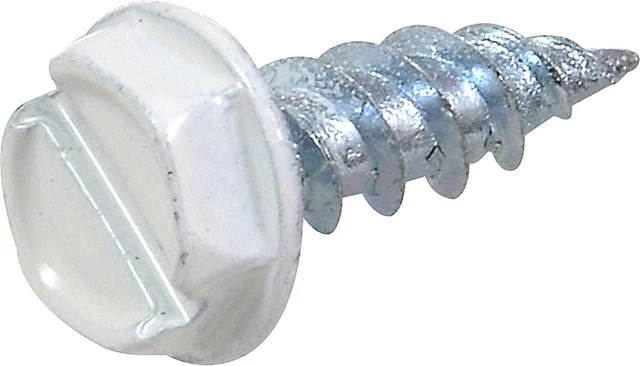 35263 Tornillos autoperforantes hexagonales pintados de blanco (#7 x 1/2&qu...