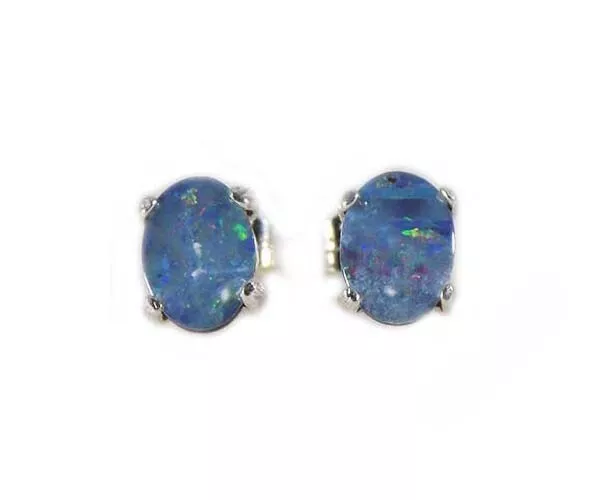 Australian Vintage Black Opal Silver Earrings Ancient Roman Cupid Marc Antony 2