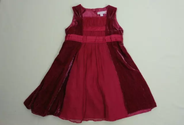 Size 18-24 Months Girl Dress by Monsoon Red Silk Blend VelveTule