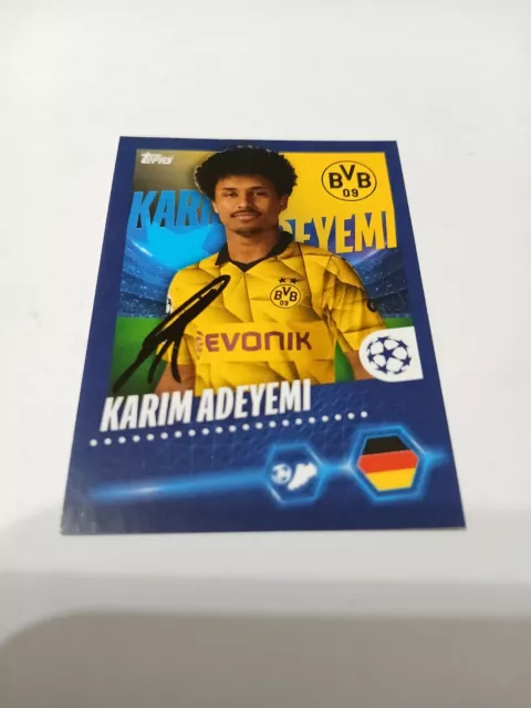 Topps Sticker signiert Karim Adeyemi Borussia Dortmund NEU