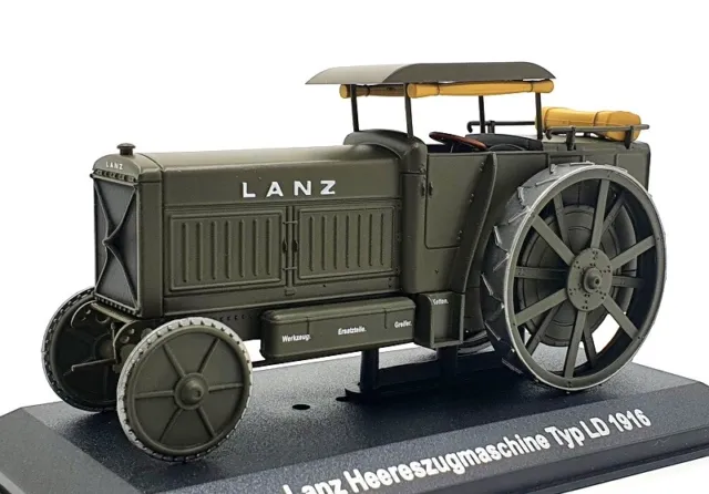 Hachette 1/43 Scale Model Tractor HL11 1916 Lanz Heereszugmaschine TYP LD -Green
