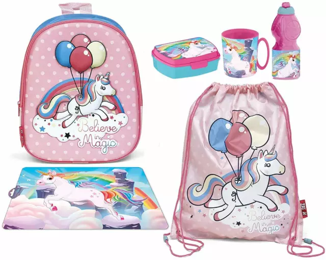 Unicorno Set Sac à Dos 3D Sac Sport Port Collation École Maternelle Enfant