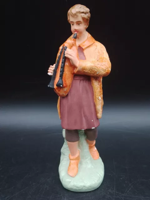 Ancien Santon "LE BERGER AU BINIOU" - Pieraccini - Taille 6 - 17,5 cm