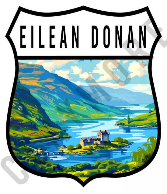 Eilean Donan SCHOTTLAND SKYE Motorrad AUFKLEBER Helm Steuerung Classic Bike Rallye