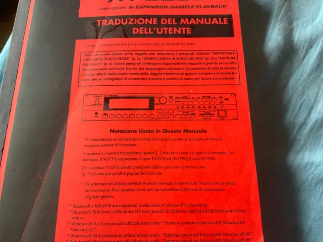 manuale italiano roland xv5080