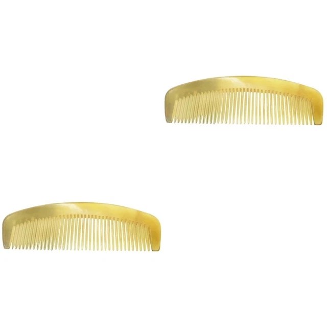 2 Count Fine Hair Combs Without Handle Horn Portable Prevent Loss