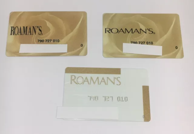 3 Vintage Expired Credit Cards For Collectors - Rare Retail Lot Roamans (7248)