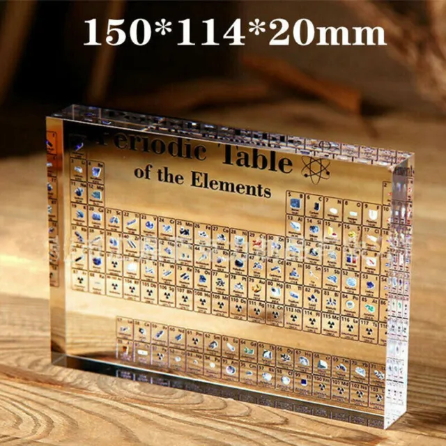 Acrylic Chemistry Periodic Table Display with Real Elements Student Teacher Gift