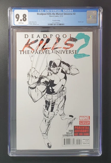 Deadpool Kills the Marvel Universe #2 CGC 9.8 (2012) 2nd Printing Sketch Cover