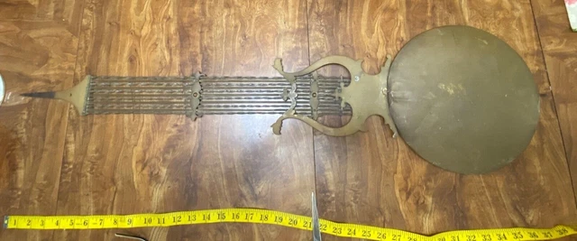 Pendulum only for Morbier French Wall Clock 1860s Lyre Rare Find Rough As Is
