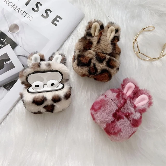 Oreilles de lapin Couverture de cas Peluche Protecteur For AirPods 1/2/3 Pro