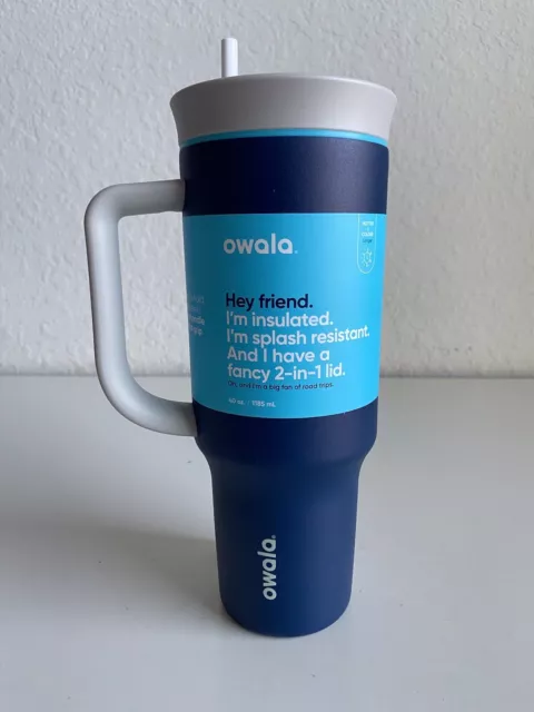 Owala 40 oz Tumbler with Straw and 2-in-1 Lid Black Very/Very Dark Panther  Paw