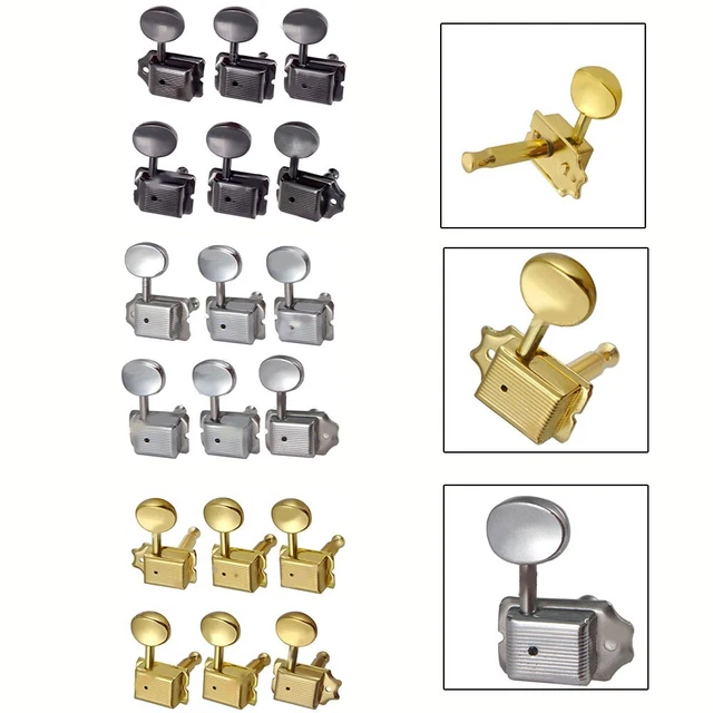 Alnicov Lot De 6 Accordeurs Vintage Nickel Pour Guitare Électrique - Mécaniques 6R Style Strat TL