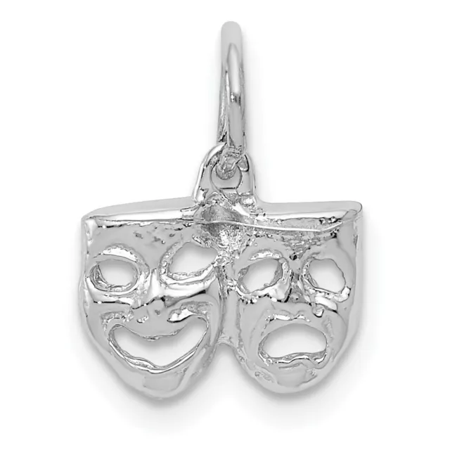 14K White Gold Solid Comedy Tragedy Charm