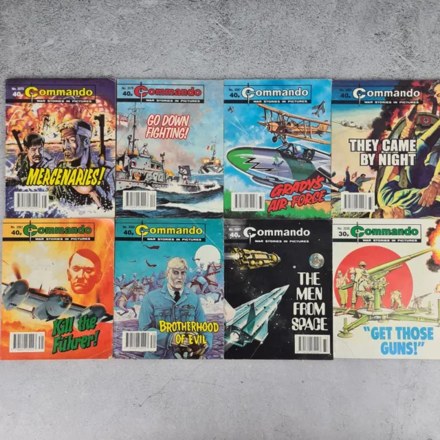 Commando Comic Books Job Lot/Mixed Bundle 8 Comics 30p-40p Books