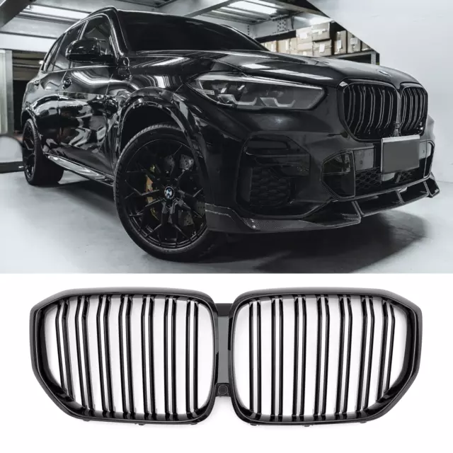 Calandre Pour La Bmw X5 G05 Noir Brillant 2018-2023