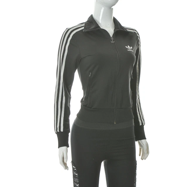 Adidas Donna Abbigliamento Sportivo Tuta Giacca Top 3-Stripes Nero Misura 34