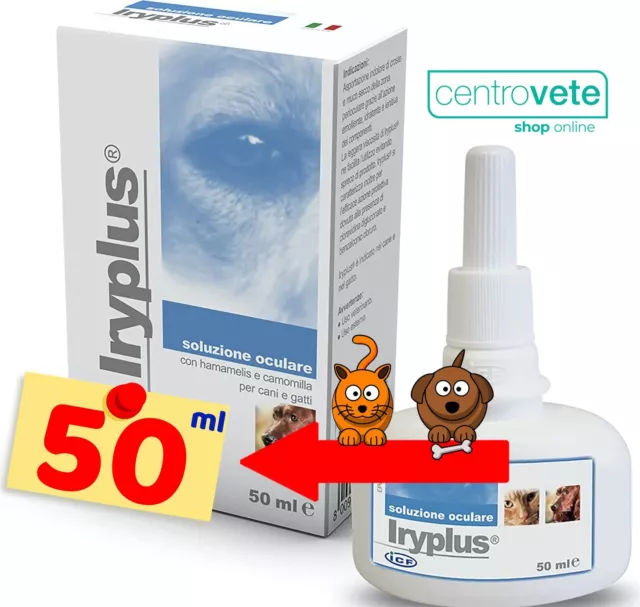Icf IRYPLUS 50 ml per Cani e Gatti → Soluzione Oculare per pulizia degli Occhi
