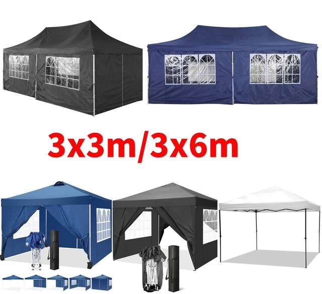 Pavillon Gartenzelt 3x3m/3x6m Wasserdicht Partyzelt Pavillion Bierzelt UV-Schutz