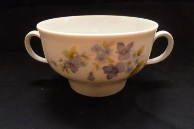 Tasse déjeuner 2 anses porcelaine Mittertech Bavaria, joli décor floral.