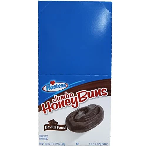 hostess Jumbo Chocolate Honey Bun | Devil's Food | Box of 66 Count Pack of 1