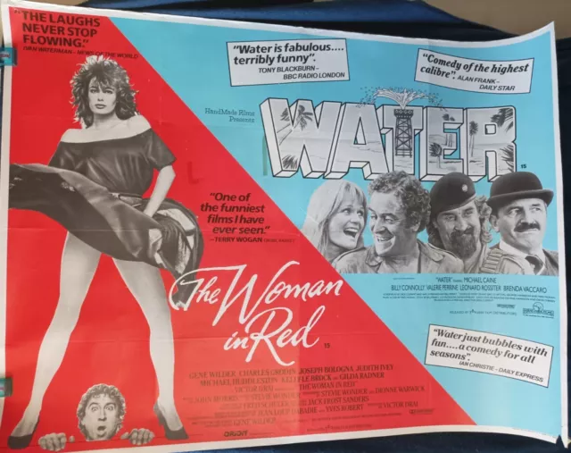 The Woman In Red - Water   Original Quad Double Bill Cinema Poster