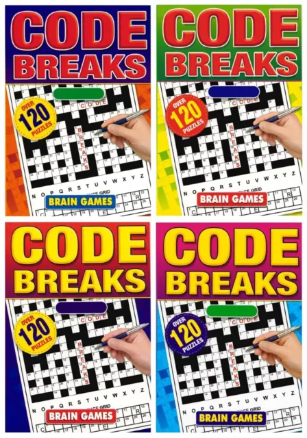 1 x Code Breakers Crossword Puzzle Activity Book A5 CODEBREAK 144 Pages Per Book