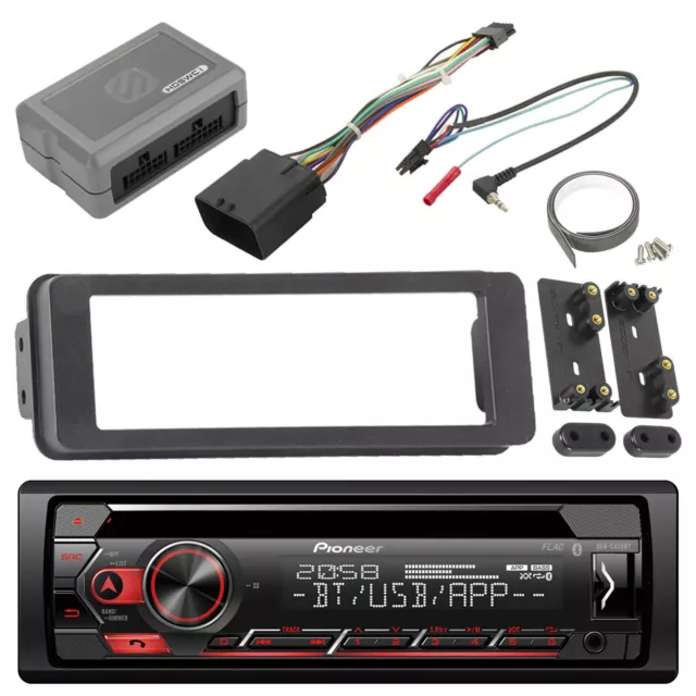 Scosche 98-13 Harley FLHT Radio Adapter Kit, Bluetooth Pioneer CD USB Receiver