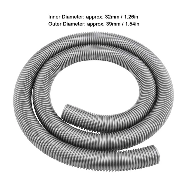 Tuyau Aspirateur Industriel Remplacement - 3 M, Diamètre Int 38 Mm/ext 45 Mm, EVA Robuste, Gris, Compatible Marques