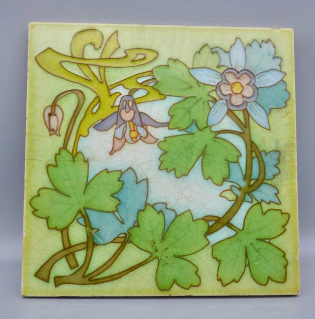 Beautiful Art Nouveau Tile Orchies tublined Jugendstil Gilardoni fliese Carreau 2