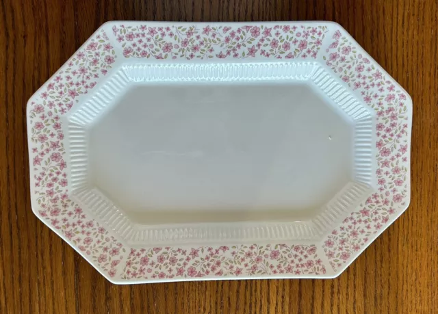 Vintage Independence Ironstone Interpace Japan Pink Mary Jane Platter 13x9