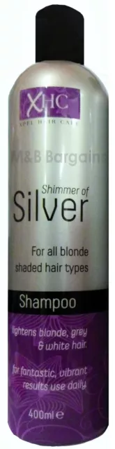 Xpel Hair Care XHC Shimmer of Silver Shampoo 400ml Purple Toning for Blonde Hair