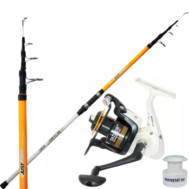 Kit pesca Surfcasting Canna 170 gr telescopica Mulinello Con Doppia Bobina