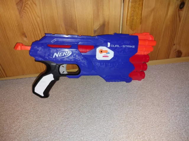 NERF Dual Strike Gun Pistole Blaster N Strike Elite MEGA Hasbro TOP Zustand