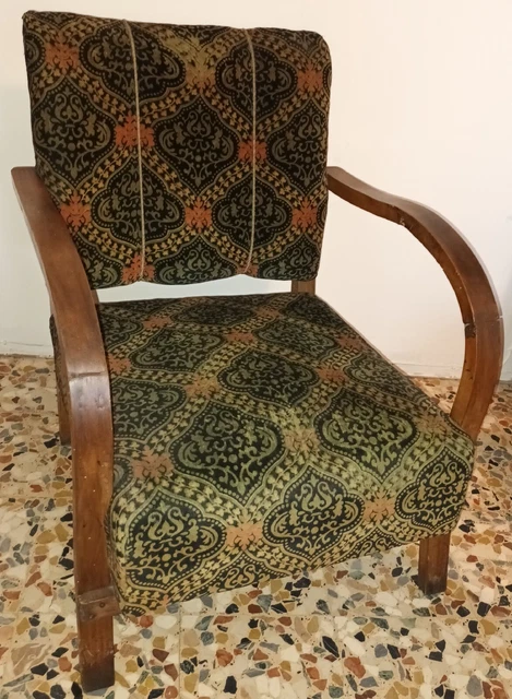 poltrona Vintage anni '30 Origjnsle + Tessuto