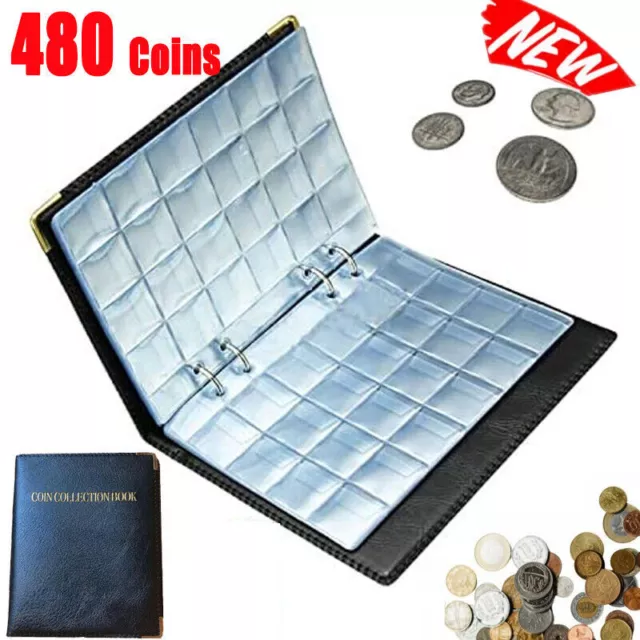 480 Pocket World Coin Collection Album Storage Folder Book Money Holder  Organizr