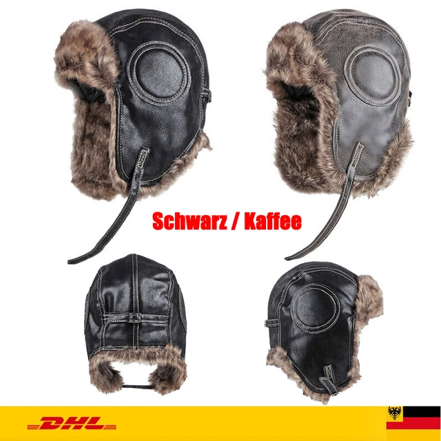Sheepskn Trapper Ushanka Avator Russan Fur Hat Unsex PEACH BROWN