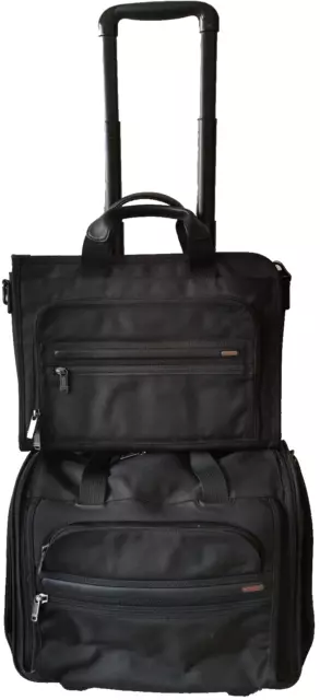 Tumi Alpha Deluxe Ballistic Nylon Wheeled Rolling Briefcase Bag 26110D4 22051D4