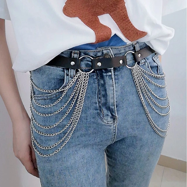 Cinture in pelle vita corsetto catena cinture in metallo vita cinture corpo catena donna vita catena