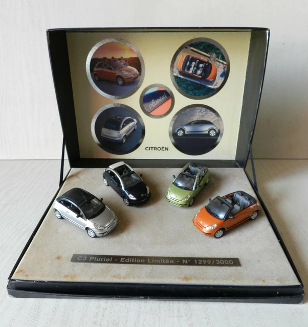 COFFRET 4 VINTAGE CITROËN C3 PLURIEL* NOREV ÉDITION LIMITÉE * AUTOS 1/43ème