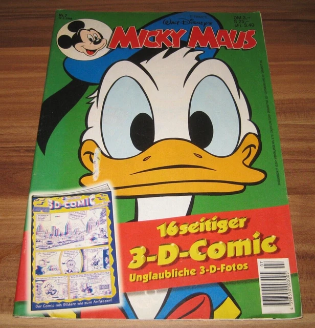 Micky Maus 1998 Nr. 7 Ehapa Comic Heft Extra 3D Comic Z2
