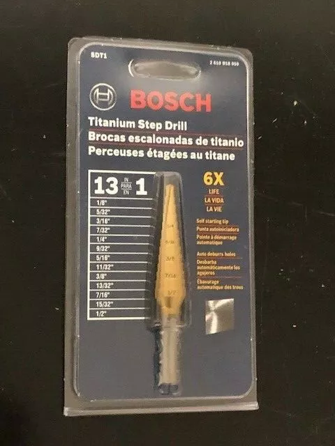 Brand New Sealed OEM Genuine Bosch Tools Titanium Step Drill Bit SDT1