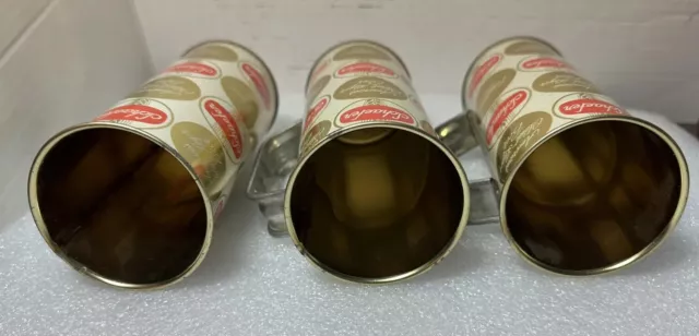 3 Vintage Schaefer Tin Beer Can Mugs 3