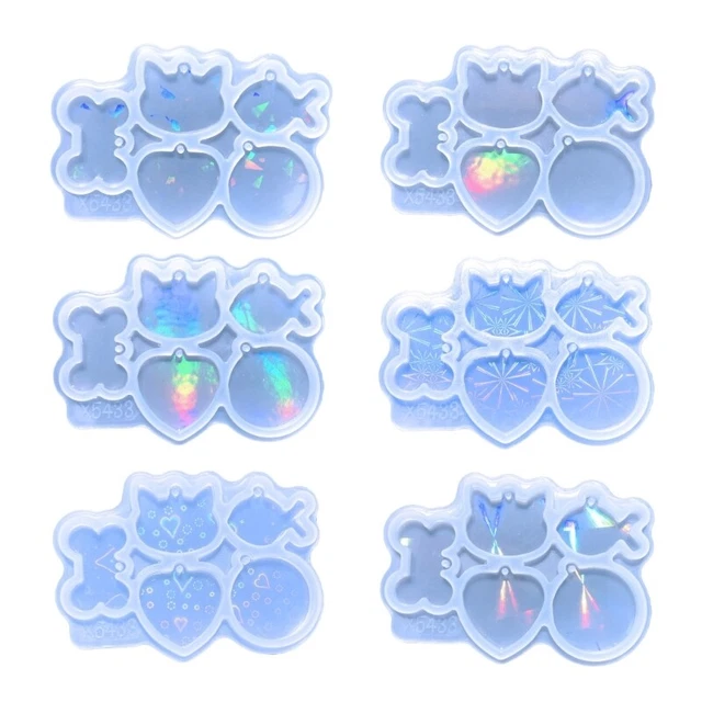 Resin Charm Casting Molds Animal Tags Epoxy Molds Rainbow Light Effect Mould