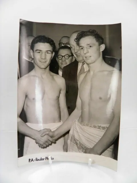 Vintage boxing press photograph Ronnie Clayton Jim Kenny 1950 11