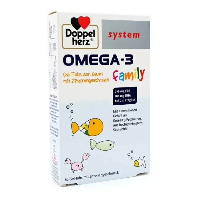 DOPPELHERZ Omega-3 Gel-Tabs family system 60 St PZN 12351236