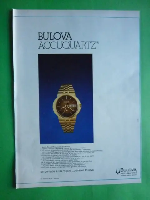 Watches Bulova Accuquartz 1973 Advertising 'L' Watch Dell' Era Space 8jk