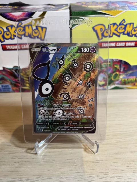 Unown V 177/195- Silver Tempest - Full Art - Pokemon Ultra Rare Card - Holo  Foil